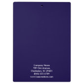 Navy Blauw Witte Logo Pro klembord (Achterkant)