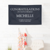 Navy Blauw Witte Pensioen Felicitaties Spandoek (Insitu)