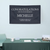 Navy Blauw Witte Pensioen Felicitaties Spandoek (Beurs)