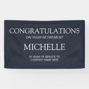 Navy Blauw Witte Pensioen Felicitaties Spandoek