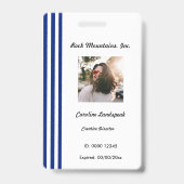 Navy Blauw Witte Strepen | Professioneel Pasfoto I Badge (Voorzijde)