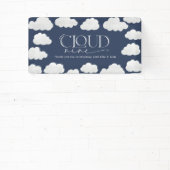 Navy blauw wolk negen douche modern stijlvol spandoek (Insitu)