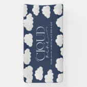 Navy blauw wolk negen douche modern stijlvol spandoek (Verticaal)