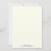 Navy blauw zeepaardje op ivoor bruiloft vrijgezell kaart (Achterkant)