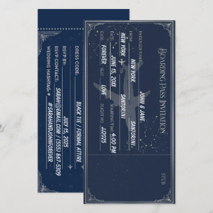 Navy blauw & zilver instapkaart save the date