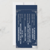 Navy blauw & zilver instapkaart save the date (Achterkant)