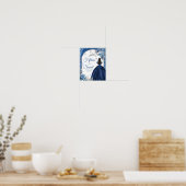 Navy blauw zilver magische winter vijftien is zoet poster (Keuken)