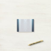 Navy blauw zilver metallic look floral verfraaid post-it® notes (Op bureau)