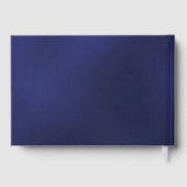 Navy blauw zilver script bruiloft gastenboek (Achterkant)