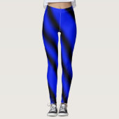 Navy/Blauw/zwart Patroon sexy yogabroek leggings (Voorkant)
