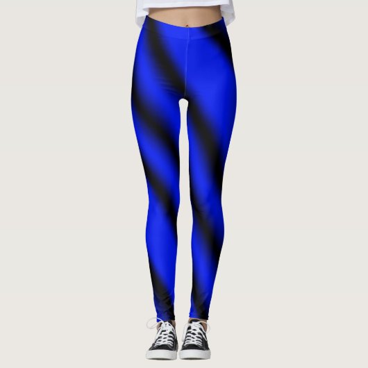 Navy/Blauw/zwart Patroon sexy yogabroek leggings (Voorkant)