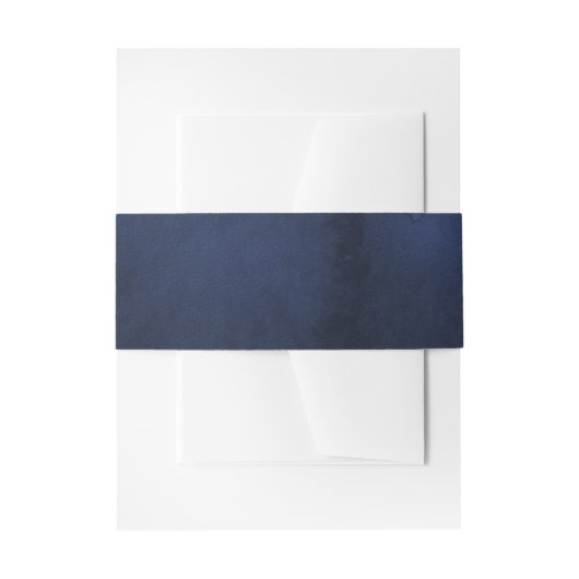 Navy Blauwaterverf Uitnodigingen Wikkel (Voorkant Voorbeeld)