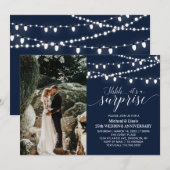 Navy Blauwe 25e Foto Huwelijksjubileum Kaart (Voorkant / Achterkant)