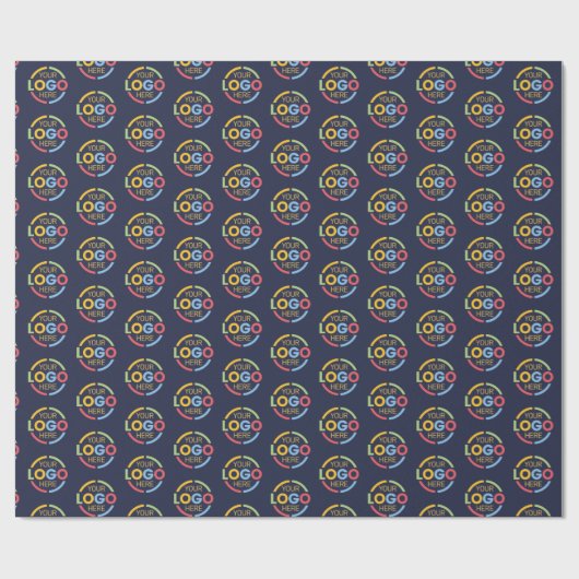 Navy Blauwe Aangepaste Zakelijke Logo Gemerkte Pro Cadeaupapier (Vlak)