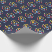 Navy Blauwe Aangepaste Zakelijke Logo Gemerkte Pro Cadeaupapier (Hoek)