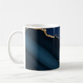 Navy Blauwe Agate Geode Gouden Monogram Koffiemok (Links)
