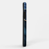 Navy Blauwe Agatische Geode Gouden Monogram Case-Mate iPhone Case (Achterkant/rechts)