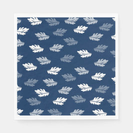 Navy Blauwe Antieke Bladeren Patroon Servet