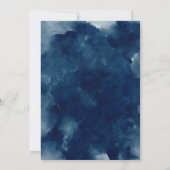 Navy Blauwe Aquarel Bruidsdouche. Kust Moderne Kaart (Achterkant)