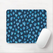 Navy Blauwe Aquarel Hart Muismat (Met muis)