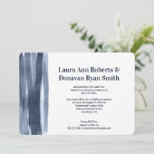 Navy Blauwe Aquarelstreken Ontvangst Feest Kaart (Staand voorkant)