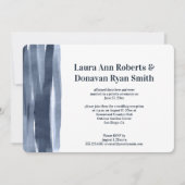 Navy Blauwe Aquarelstreken Ontvangst Feest Kaart (Voorkant)