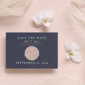 Navy Blauwe Blush Moderne Trouwdag Save The Date