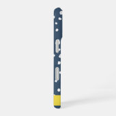Navy Blauwe Dalmatiër Stippen, Stippen, Gestippeld iPhone 16 Hoesje (Rechterkant)