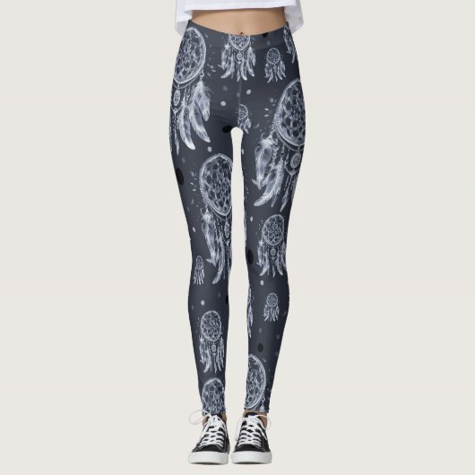 Navy blauwe dromenvanger leggings (Voorkant)