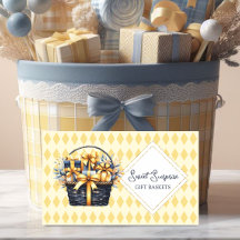 Navy Blauwe en Gele Gift Basket