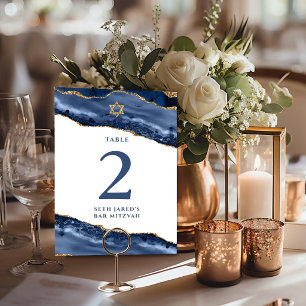 Navy Blauwe en Gouden Agaat Geode Steen Kaart