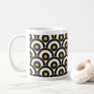 Navy Blauwe en Gouden Islamitische Geometrische Mo Koffiemok