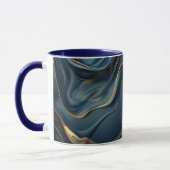 Navy Blauwe en Gouden Moderne Boho Aangepaste Logo Mok (Links)