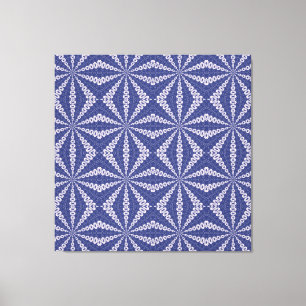 Navy Blauwe en Roze Origami Fortune Teller Patroon Canvas Afdruk