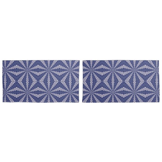 Navy Blauwe en Roze Origami Fortune Teller Patroon Kussensloop (Voorkant-Set)