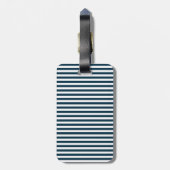 Navy blauwe en witte gestreepte bagagelabel (Achterkant verticaal)