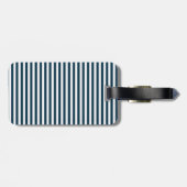 Navy blauwe en witte gestreepte bagagelabel (Achterkant horizontaal)