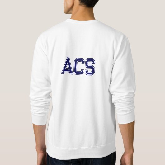 Navy Blauwe en Witte School Letters Trui (Achterkant)