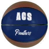 Navy Blauwe en Witte Schoolkleuren Team Basketbal (Voorkant)