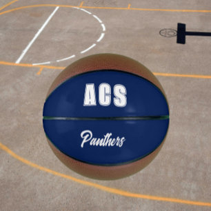 Navy Blauwe en Witte Schoolkleuren Team Basketbal
