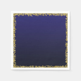 Navy Blauwe Gedompelde Gouden Glitters Glam Glitte Servet