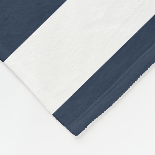 Navy Blauwe Gestreepte Zeeanker Bootsnaam Fleece Deken (Hoek)