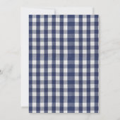 Navy Blauwe Gingham Plaid Boog Afstudeerklas 2026 Kaart (Achterkant)