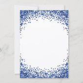 Navy Blauwe Glitter Rand Witte Kerstfeest Kaart (Achterkant)