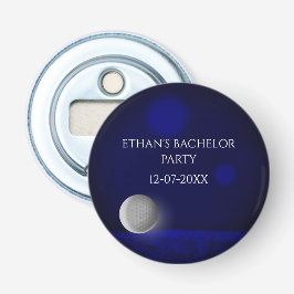 Navy blauwe golfbal golf golfen vrijgezellenfeest button flesopener