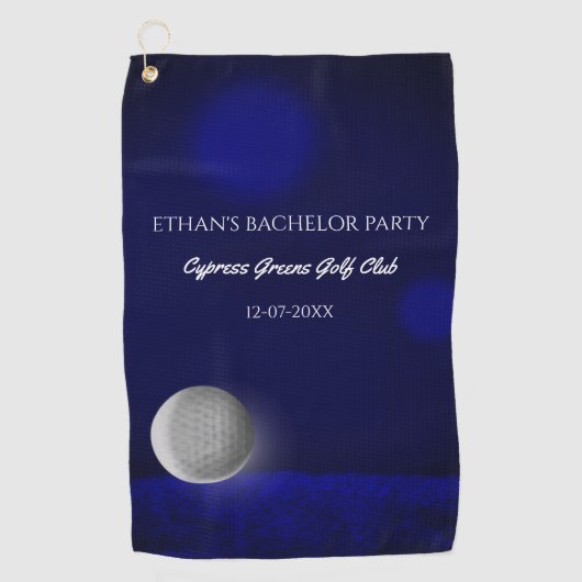 Navy Blauwe Golfbal – Golfbaan Bachelorfeest F Golfhanddoek (Voorkant)