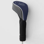Navy Blauwe Golfclub En Ledenaam Golfheadcover (Schuin)