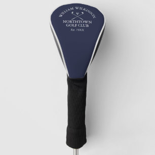 Navy Blauwe Golfclub En Ledenaam Golfheadcover