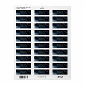 Navy Blauwe Goud Agate Geode Zakelijke Retouradres Etiket (Full Sheet)