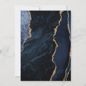 Navy Blauwe Goud Agate Leisteen Script 70e Verjaar Kaart (Achterkant)